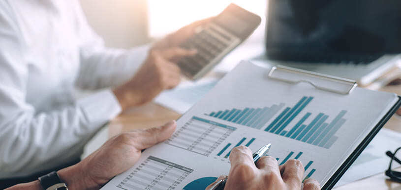 Relatórios personalizados de um software de gestão financeira